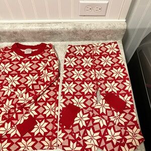 Hanna Andersson Red and Cream Snowflake Pajama Set